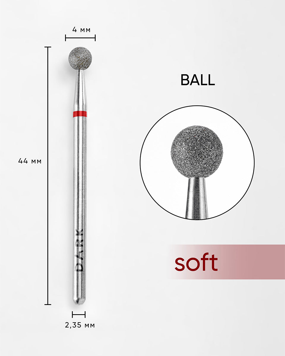 Nagelbohrer DARK Ball 4 mm (rot)