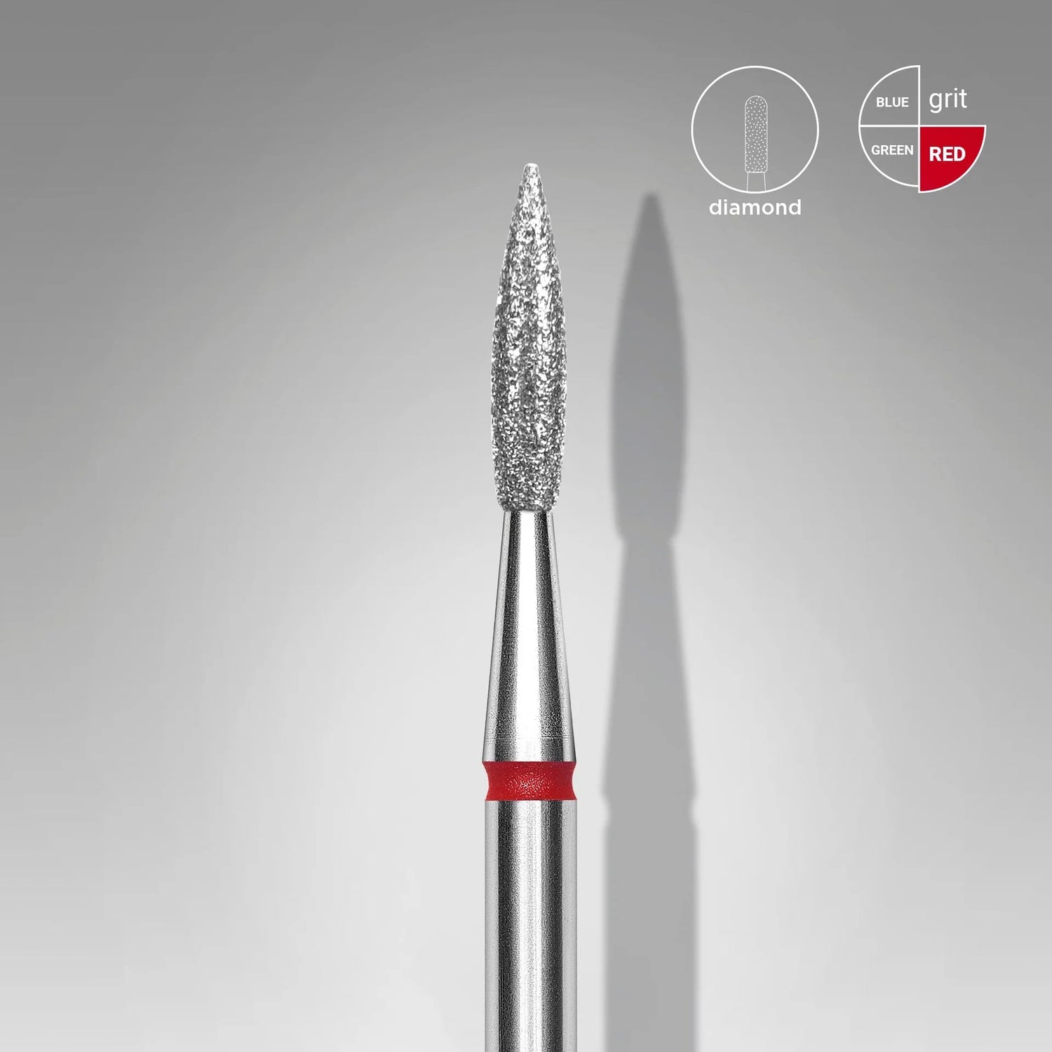 Diamantfräse Spitze Flamme Rot EXPERT Kopfdurchmesser 2.3 Mm / Arbeitsteil 8 Mm
