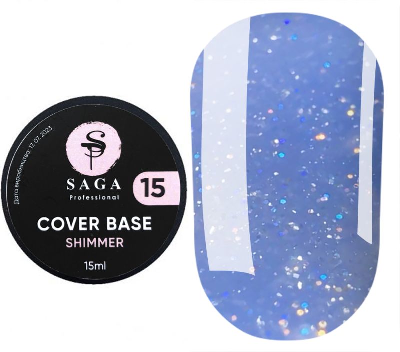 Saga Cover Base Shimmer №15, 15 ml