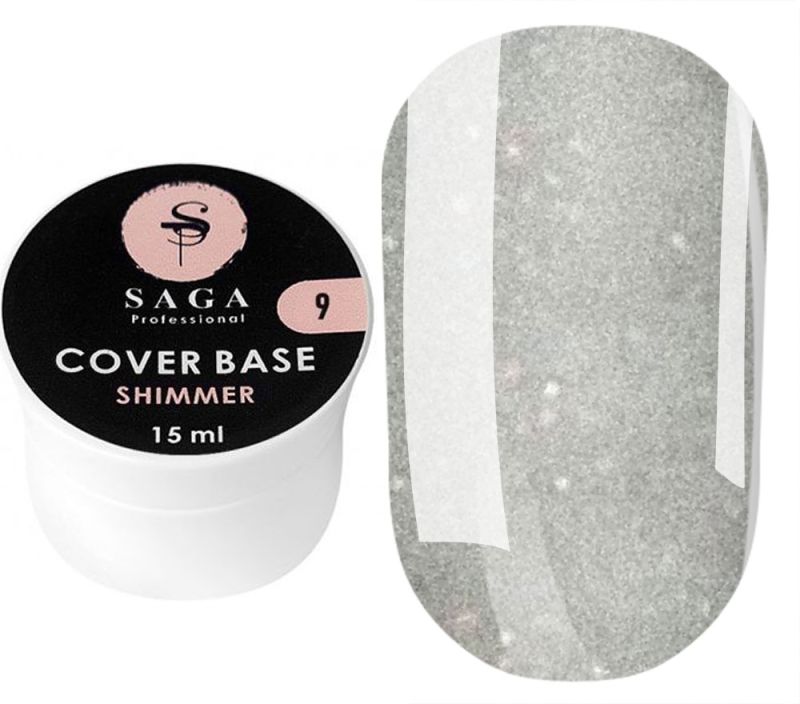 Saga Cover Base Shimmer №09, 15 ml