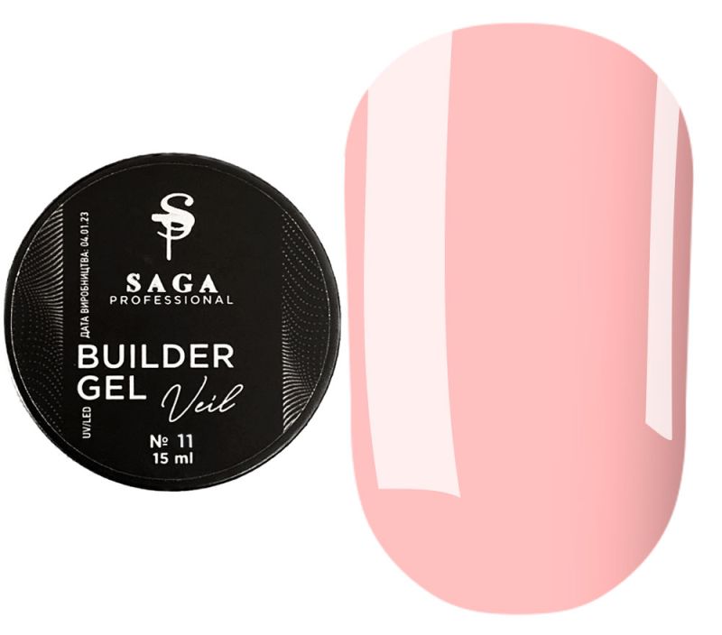 SAGA Builder Gel Veil 11 (pastel pink), 30 ml