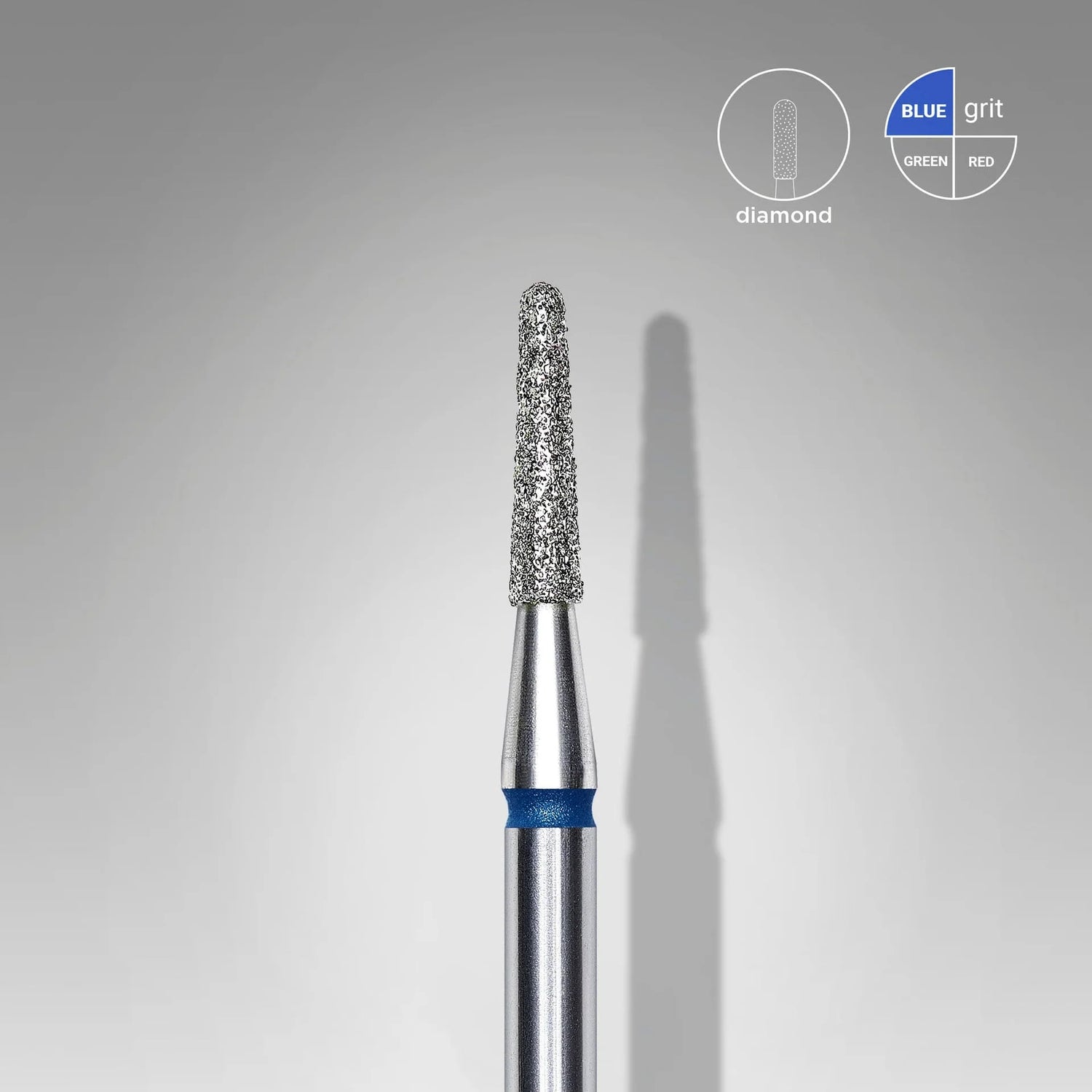 Diamantfräse "Kegelstumpf" blau, Durchmesser 1.8 mm / Arbeitsteil 8 mm
