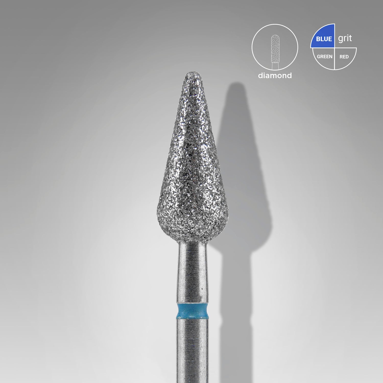 STALEKS EXPERT Diamantfräser "Spitze Birne" blau, Durchmesser 5 mm, Arbeitsteil 12 mm