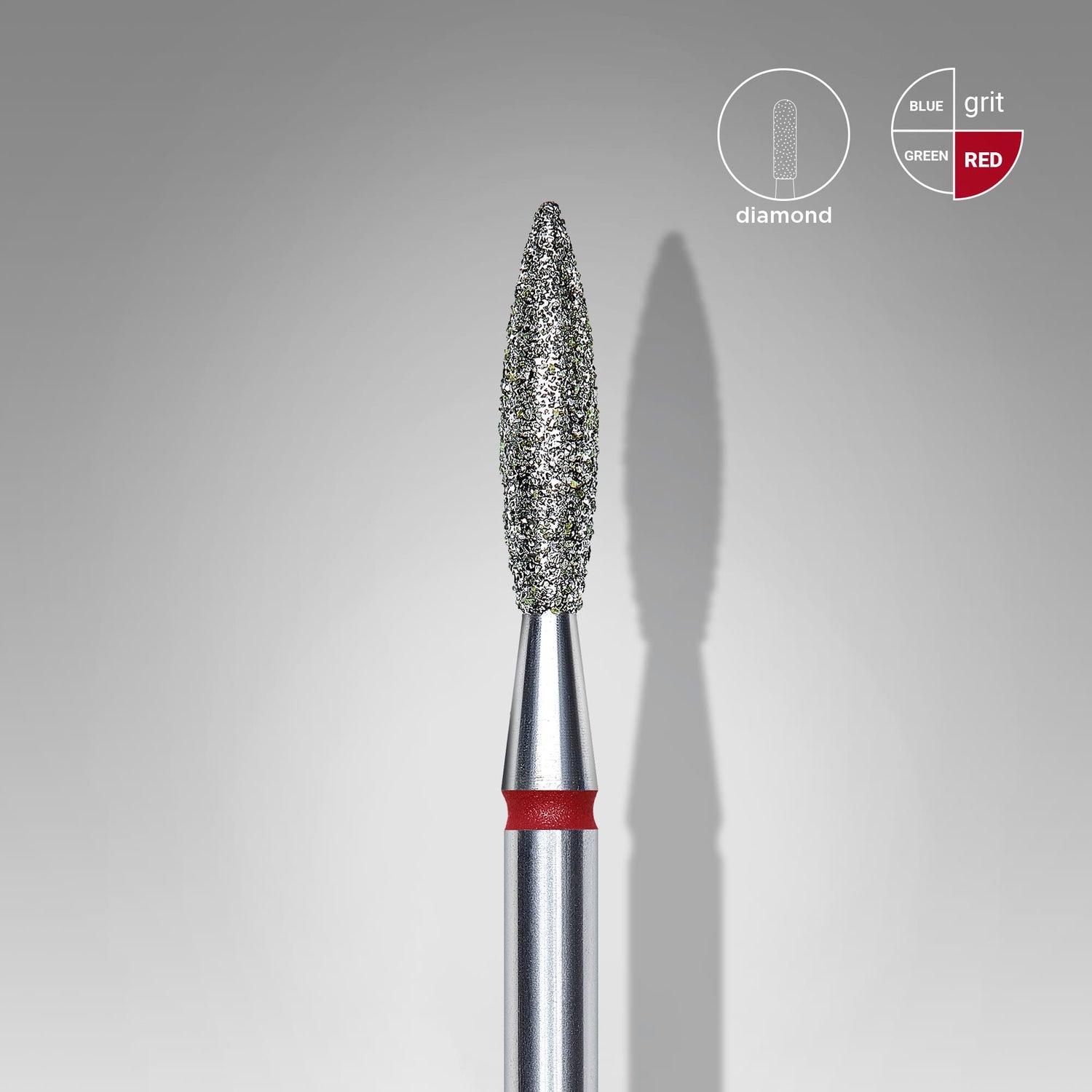 Diamantfräse "Flamme" Rot, Durchmesser 2.3 Mm / Arbeitsteil 10 Mm