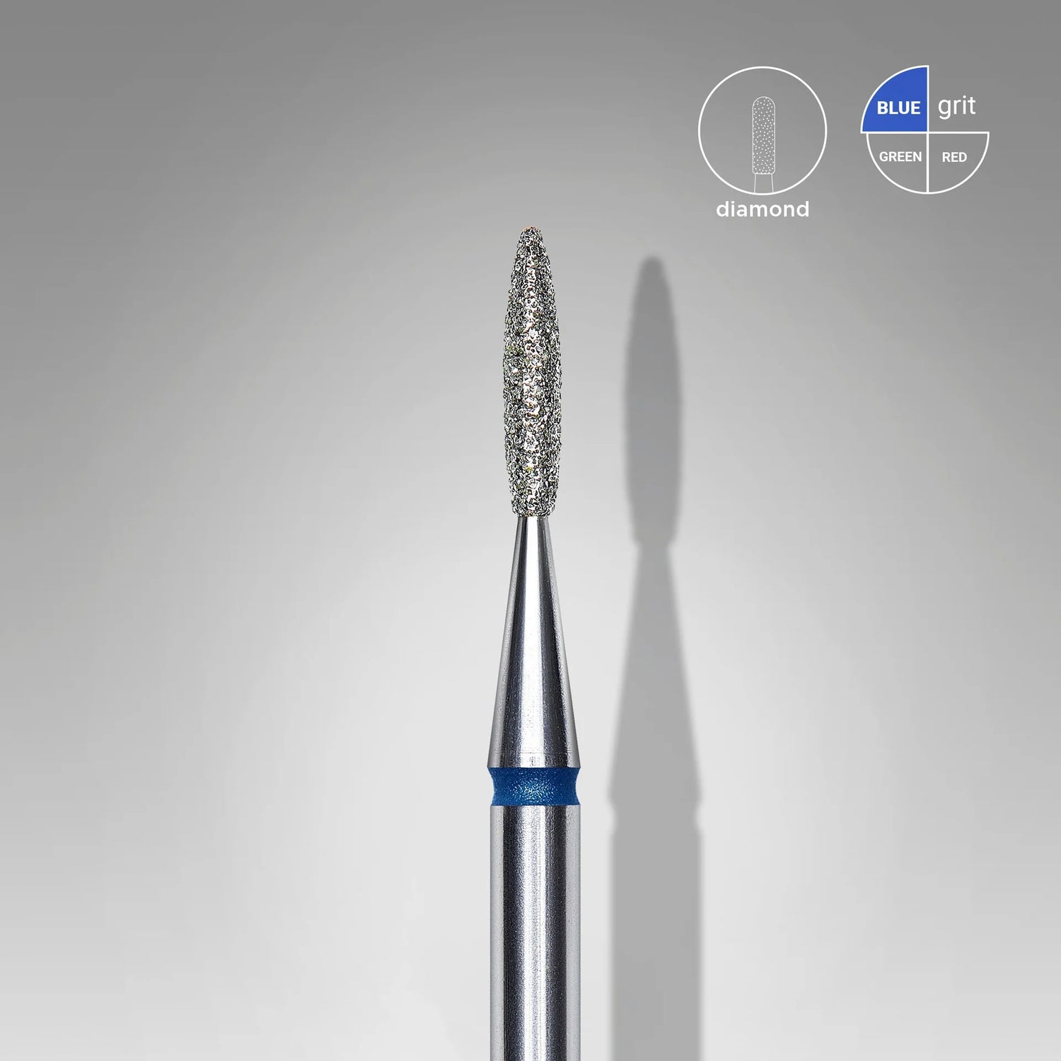 Diamantfräse "Flamme" Blau, Durchmesser 1.6 Mm / Arbeitsteil 8 Mm
