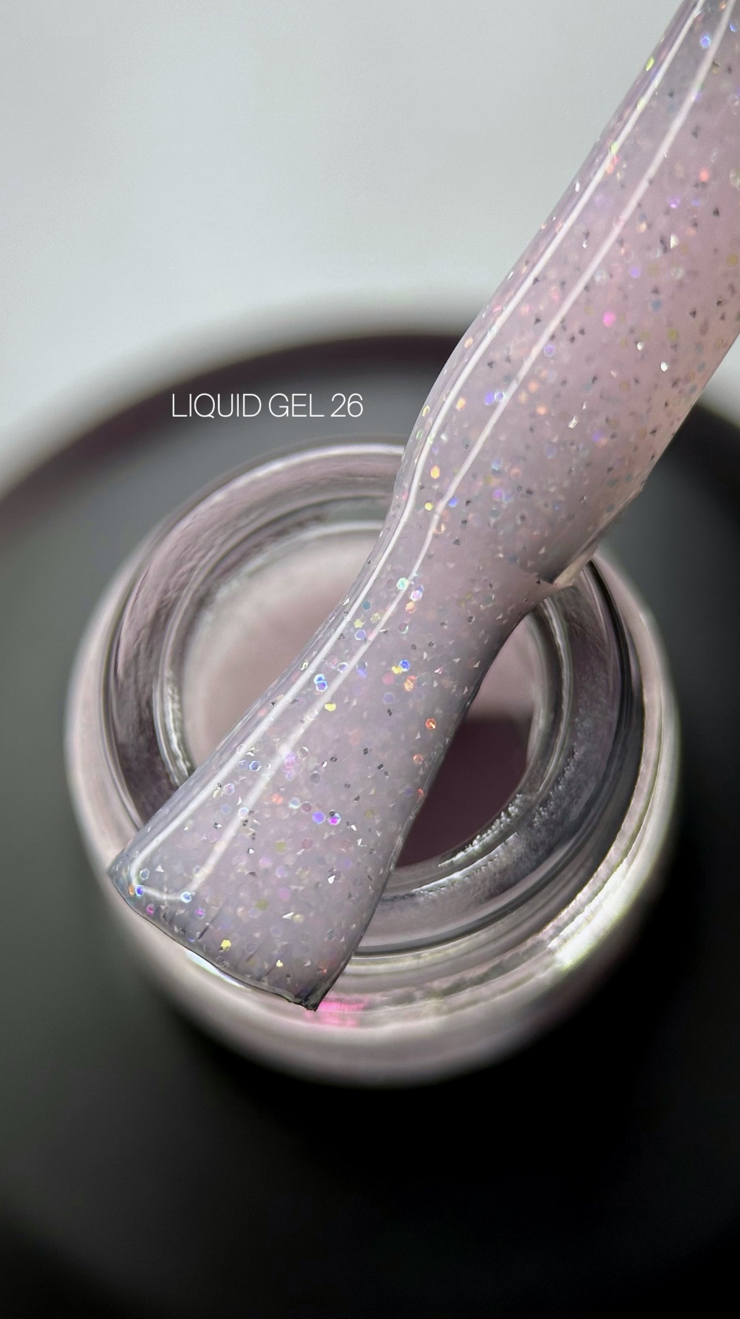 SAGA LIQUID GEL 26 (pink glitter, reflective), 15 ml