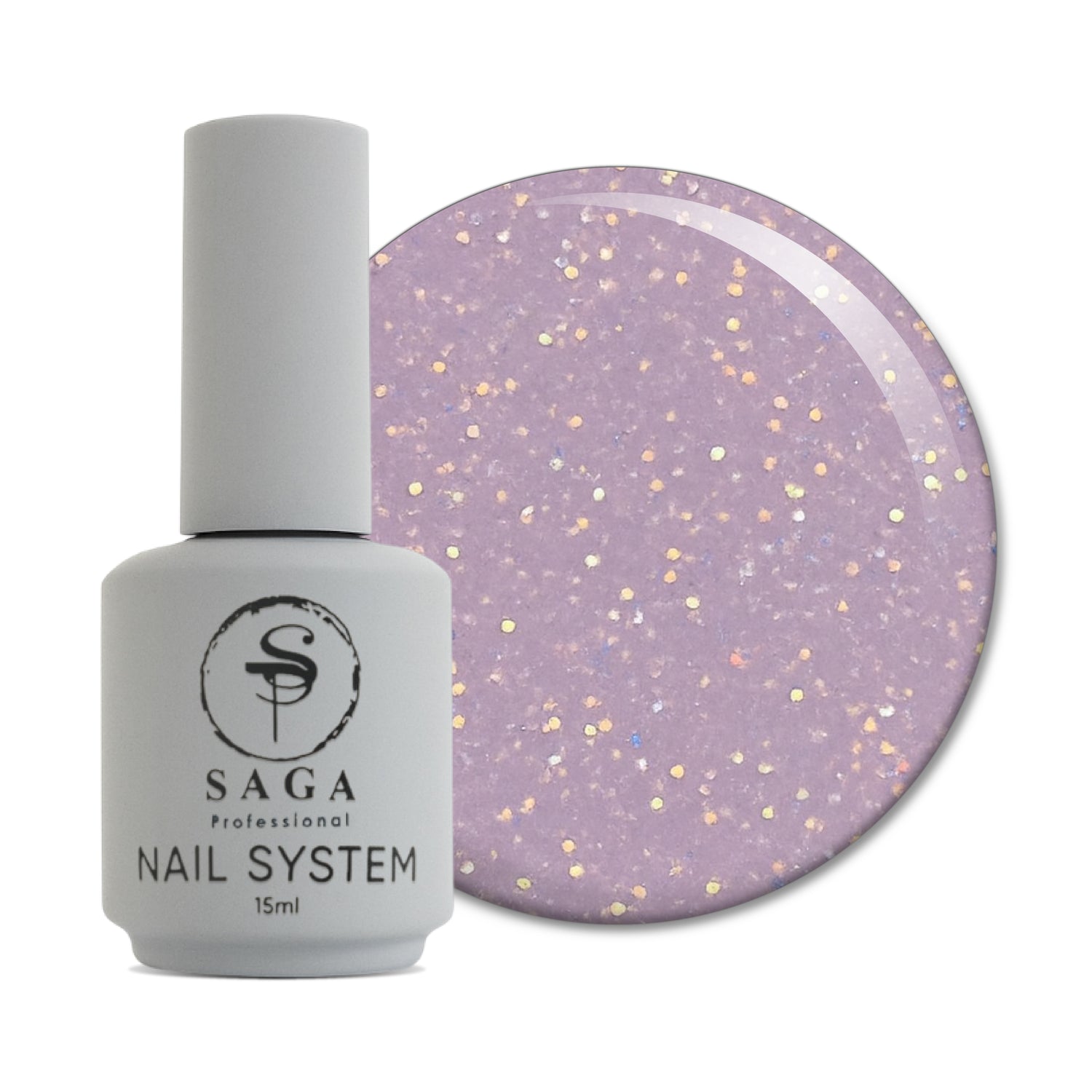 SAGA LIQUID GEL 19 (dusty pink with microshine), 15 ml