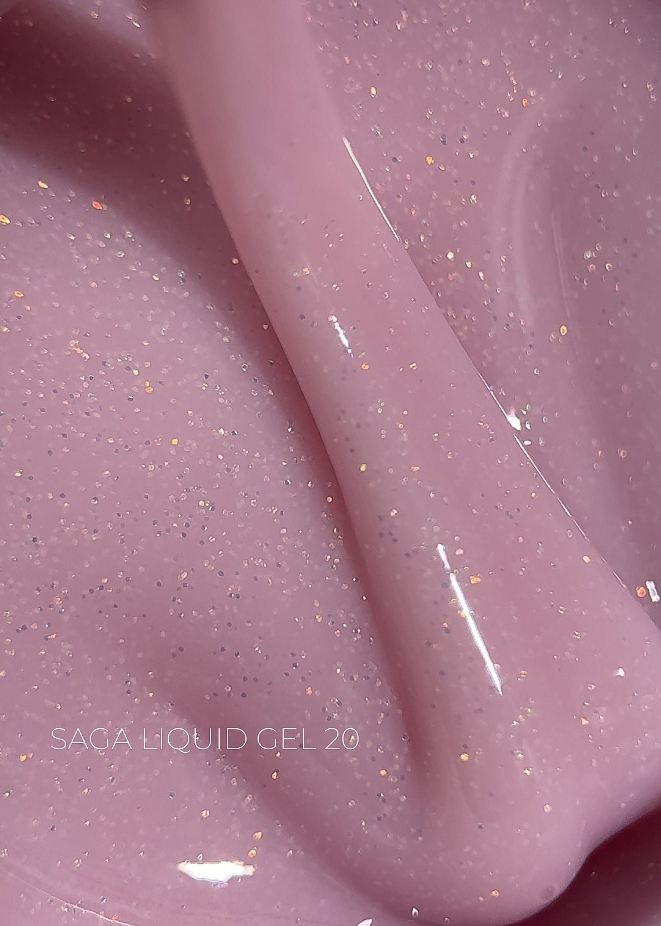 SAGA LIQUID GEL 20 (nude pink with microshine), 15 ml