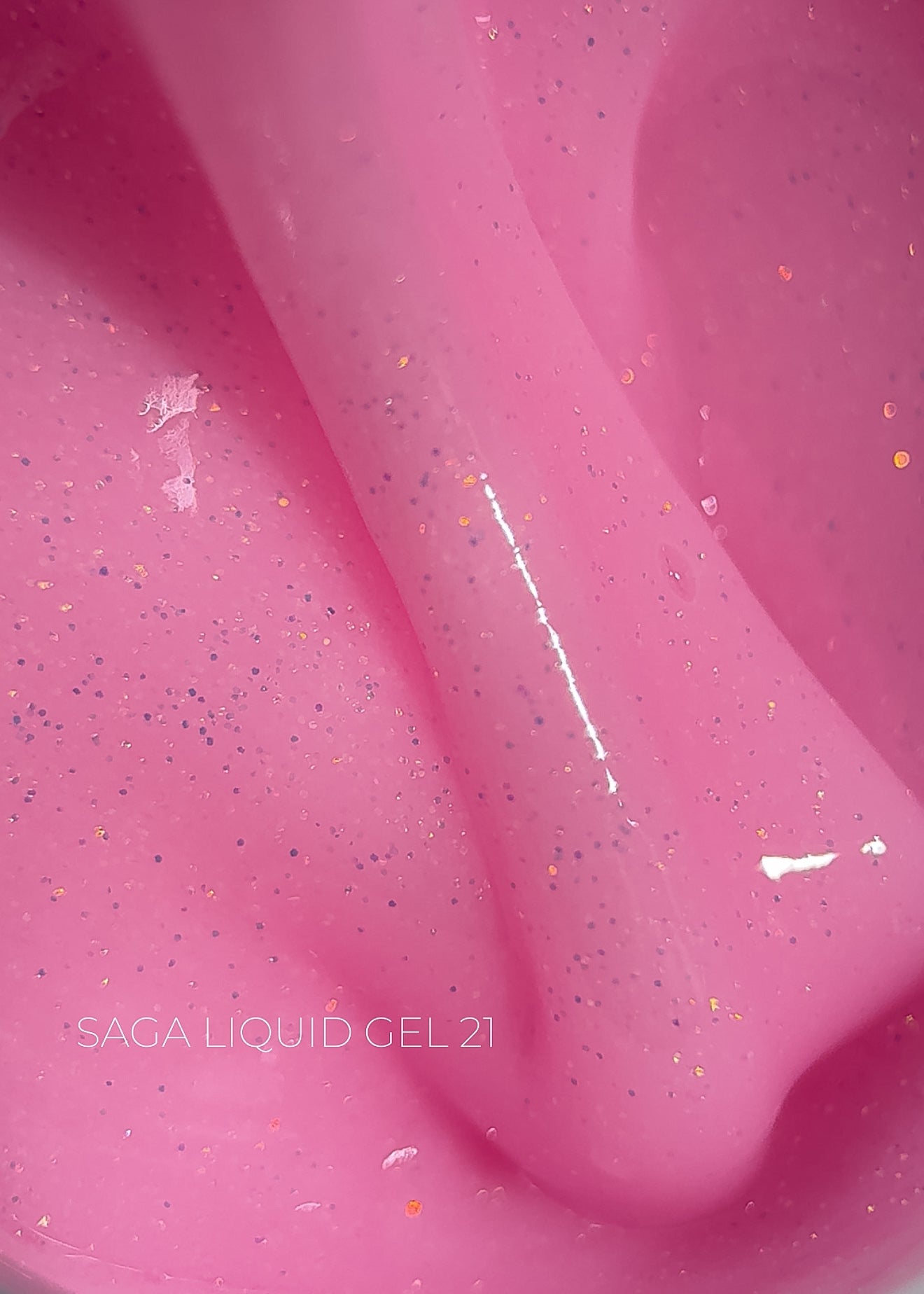 SAGA LIQUID GEL 21 (hot pink with microshine)), 15 ml