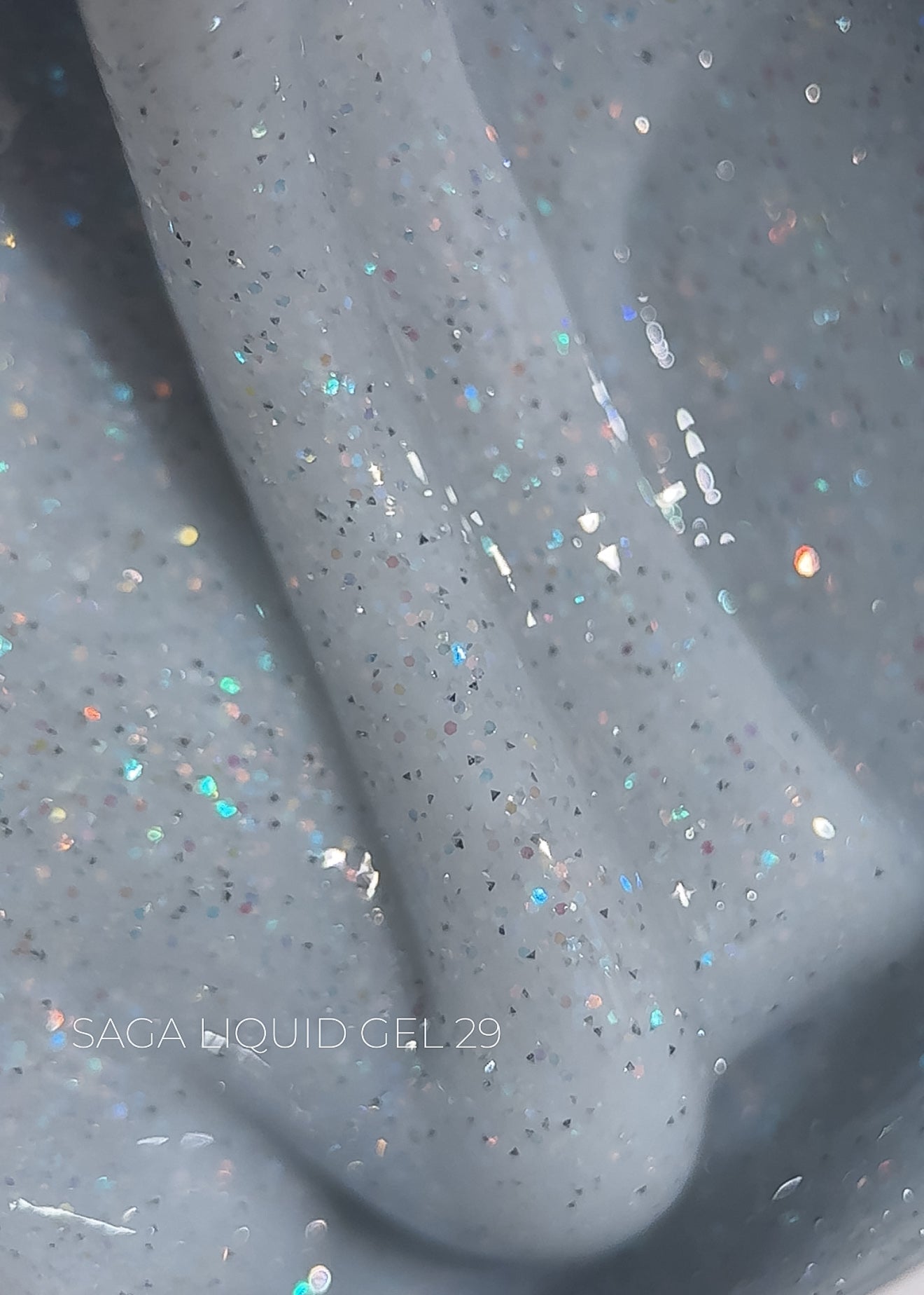 SAGA professional LIQUID GEL 29 (white glitter, reflective), 15 ml