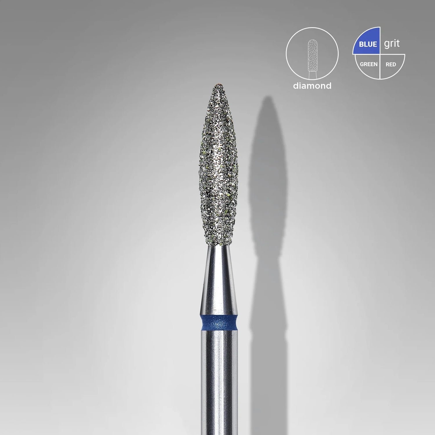 Diamantfräse "Flamme" Blau, Durchmesser 2.3 Mm / Arbeitsteil 10 Mm