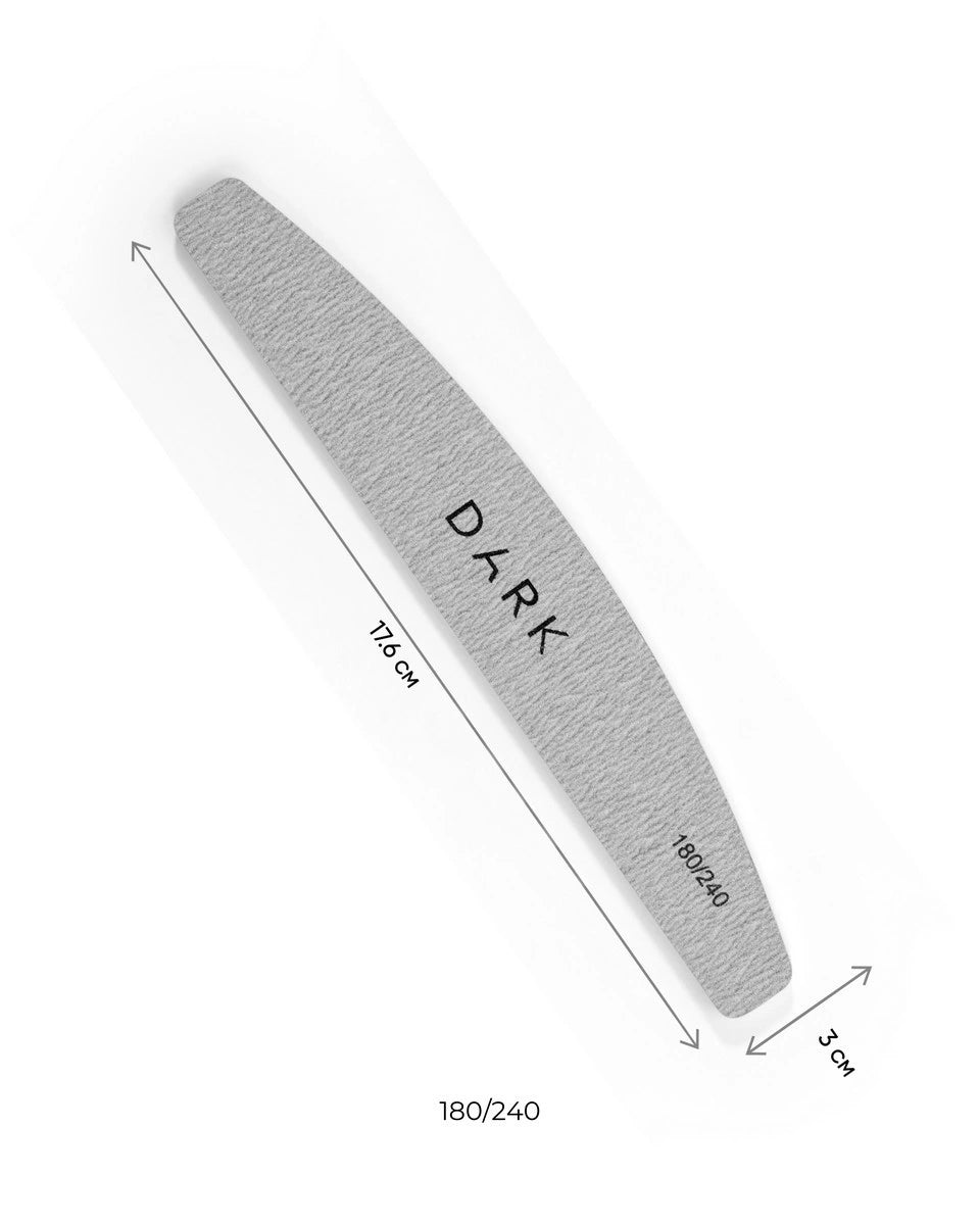DARK Set of files – half-moon on foam gray, 25 pcs (180/240 grit)