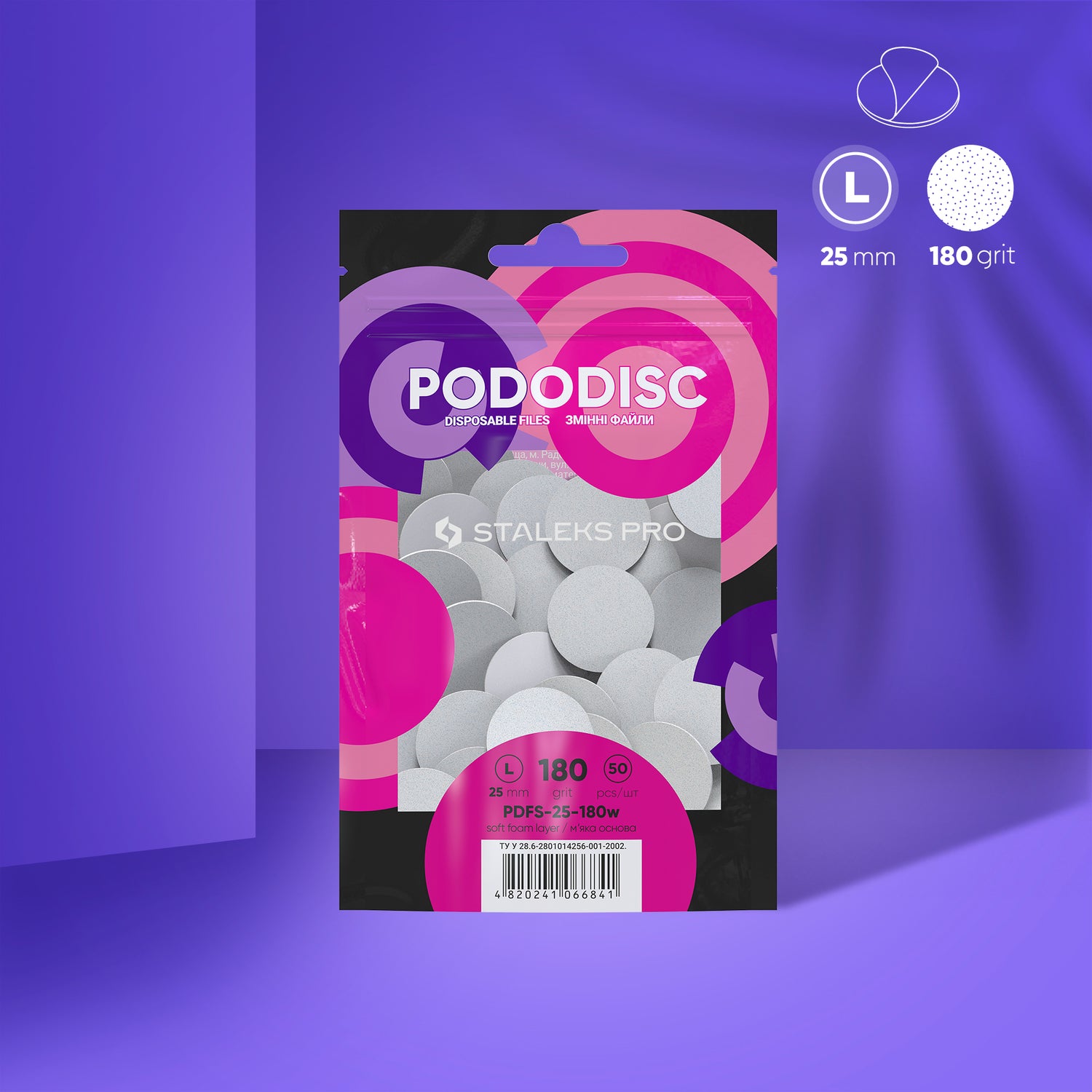 Weiße Einwegfeilen Für Pedikürescheibe Soft PODODISC STALEKS PRO L (50 Stück)