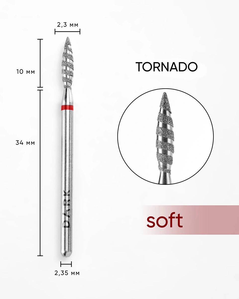 Nagelbohrer DARK Tornado 2,3 × 10 mm (rot)