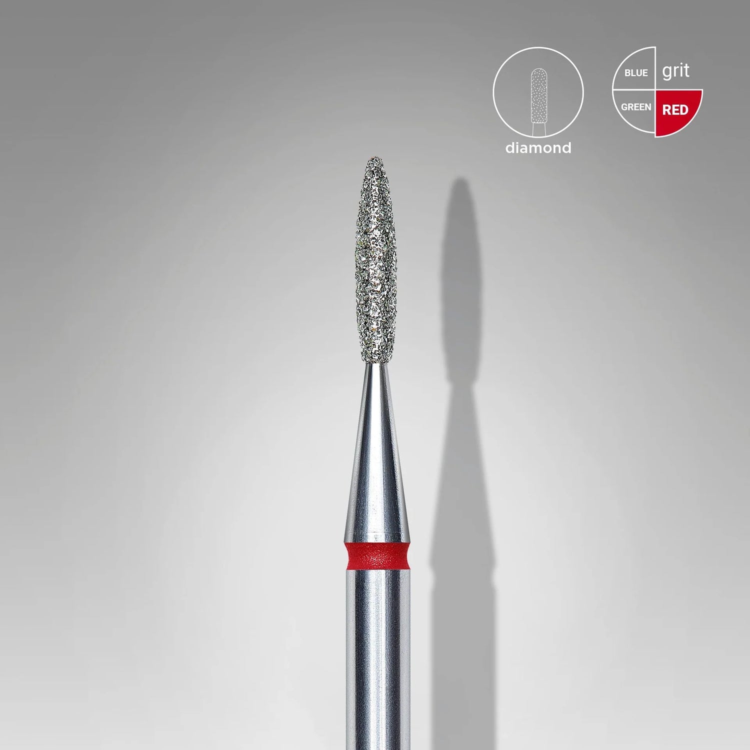 Diamantfräse "Flamme" Rot, Durchmesser 1.6 Mm / Arbeitsteil 8 Mm