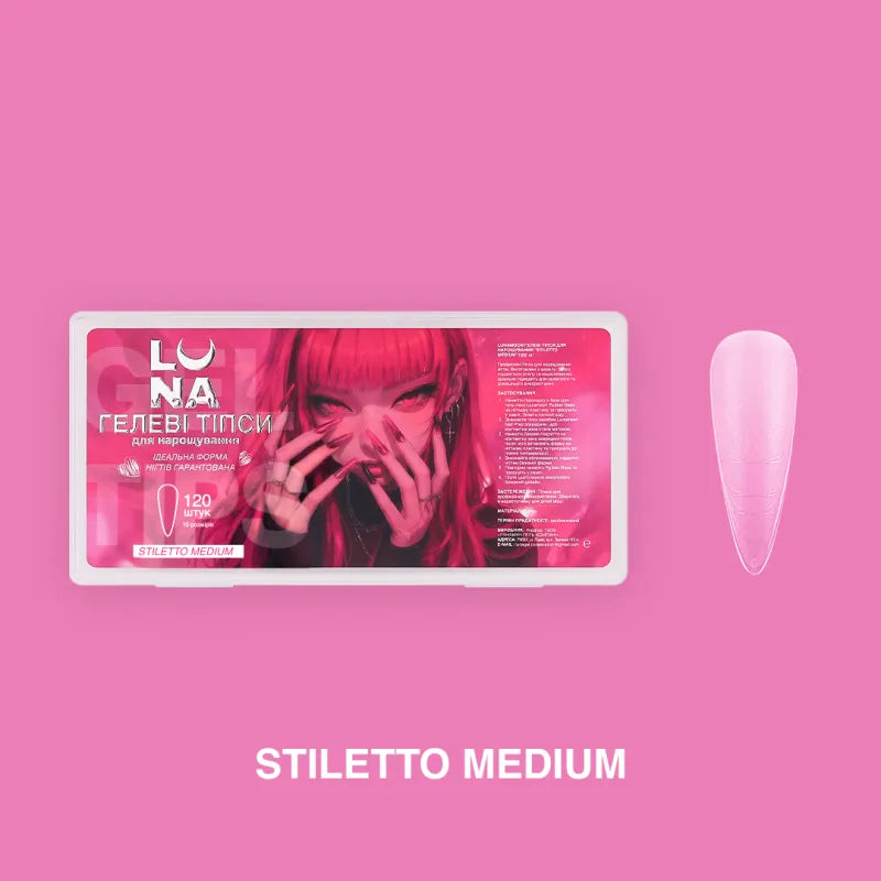 Lunamoon Gel Tips Stiletto Medium
