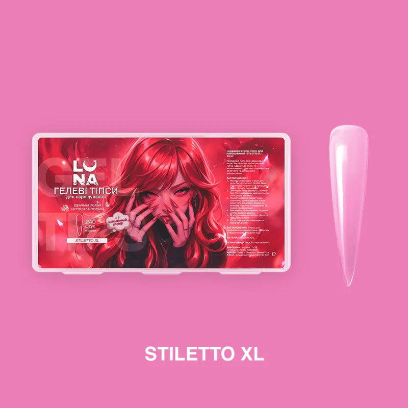 Lunamoon Gel Tips Stiletto XL