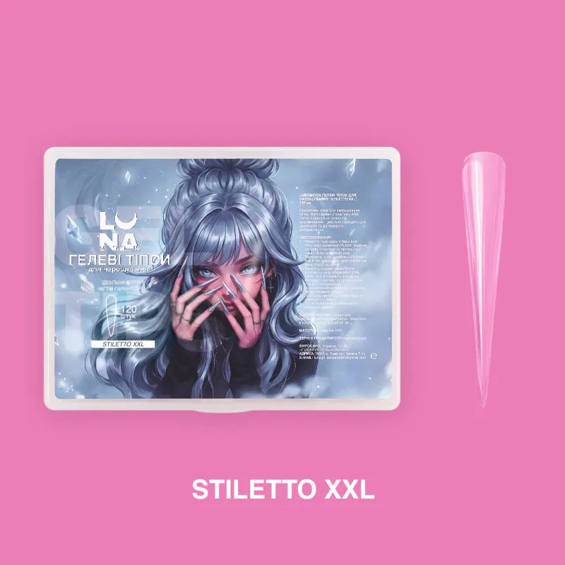 Lunamoon Gel Tips Stiletto XXL